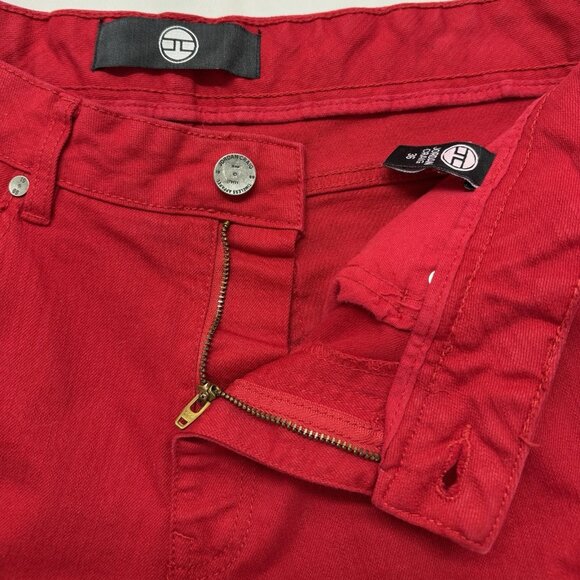 Jordan Craig Mens Martin Stacked Jeans 36 Red Distressed Stretch Skinny Frayed - Picture 12 of 14